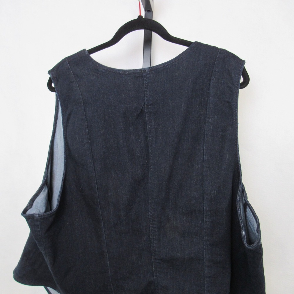 Torrid Studio Blue Denim Tailored Vest Stretch Dark Denim Plus Size 4X NWT - Picture 5 of 8